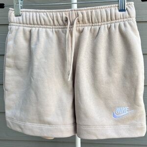 Nike Sportswear Fleece Shorts Light Beige Tan XS Drawstring Casual